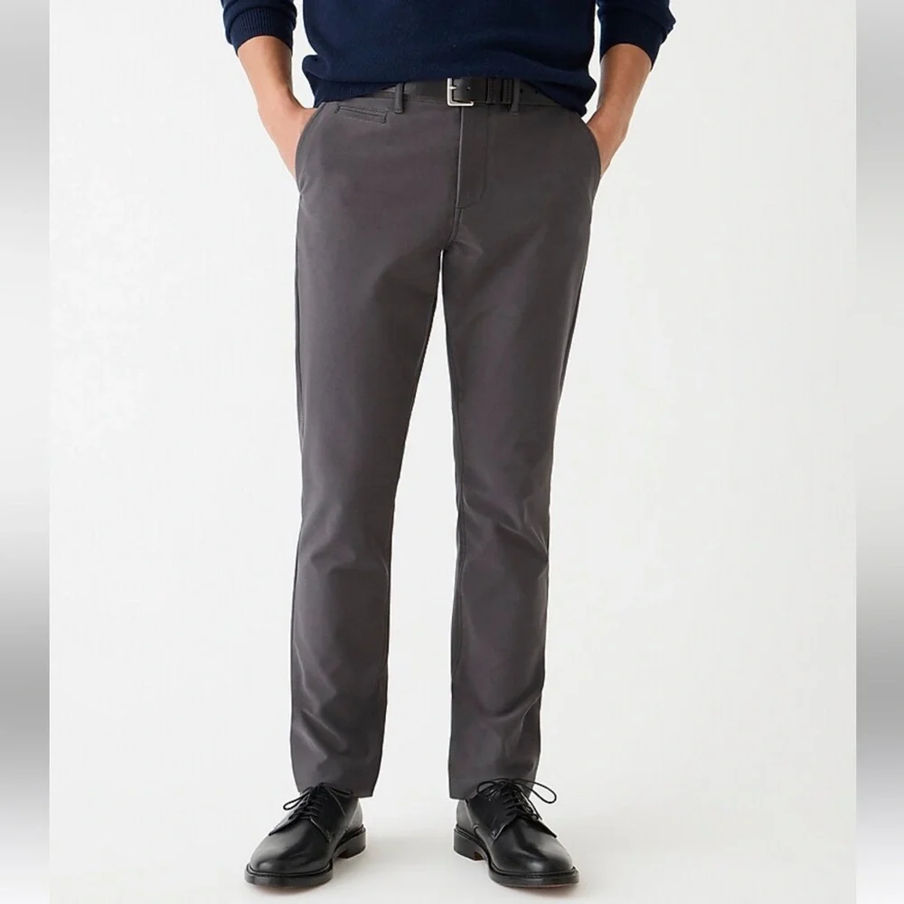 J Crew 770 Straight-Fit Midweight Tech Pant Gray Career Minimalist 2023-38x32